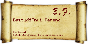 Battyányi Ferenc névjegykártya