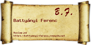 Battyányi Ferenc névjegykártya