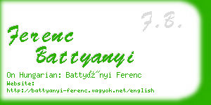 ferenc battyanyi business card